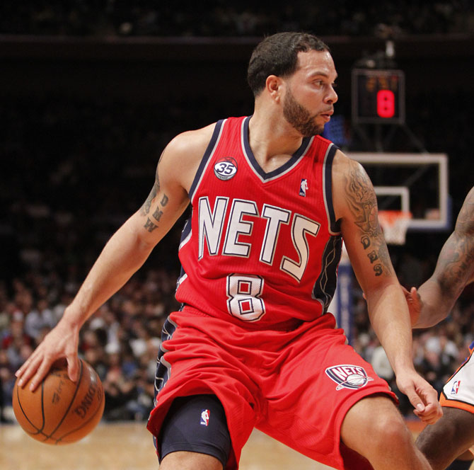 deron williams #8 red jersey